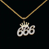 Double Layer Two Tone 1-9 Lucky Number Crown Necklace Womens