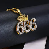 Double Layer Two Tone 1-9 Lucky Number Crown Necklace Womens
