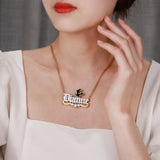 Personalized 3D Letters Necklace 18KGold Plated Pendant