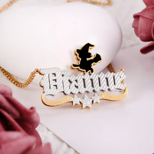 Personalized 3D Letters Necklace 18KGold Plated Pendant
