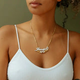 Personalized Two Tone Two Hearts Necklace