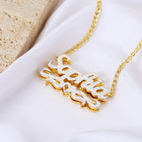 Two Hearts Personalized Name Necklace for Women