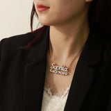 Two Hearts Personalized Name Necklace for Women