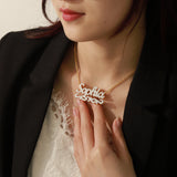 Two Hearts Personalized Name Necklace for Women