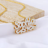 Two Hearts Personalized Name Necklace for Women
