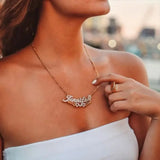 Personalized Two Tone Two Hearts Necklace