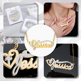 Double Plated Cross Name Necklace in 18K Two-Tone Name Chain Pendant