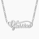 Double Plated Cross Name Necklace in 18K Two-Tone Name Chain Pendant
