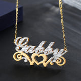 Heavenly Love Name Necklace For Women Double Plated Stainless Steel Pendant