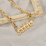 Elk & Snowflake Necklace with Cuban Chain & Name Pendants