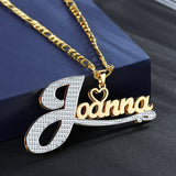 Double Name Necklace For Women Personalized Stainless Steel Pendant