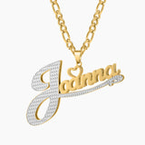 Double Name Necklace For Women Personalized Stainless Steel Pendant