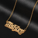 Personalized Stainless Steel Text Pendant Necklace For Women