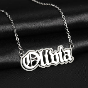 Personalized Stainless Steel Text Pendant Necklace For Women