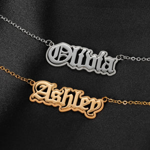 Personalized Stainless Steel Text Pendant Necklace For Women