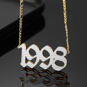 Double Layer Birth Year Lucky Number Necklace