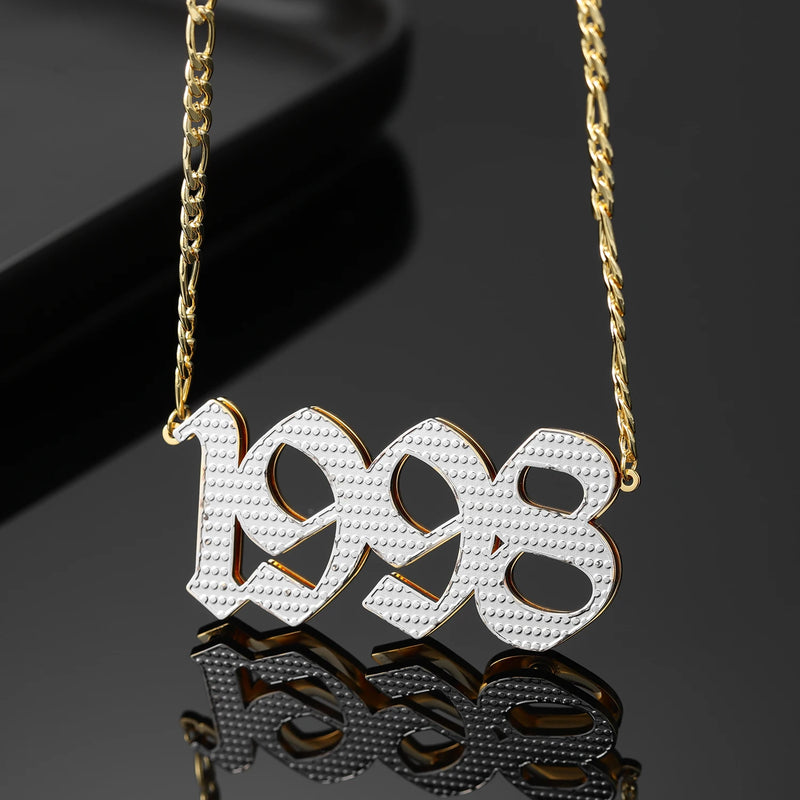 Double Layer Birth Year Lucky Number Necklace