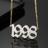 Double Layer Birth Year Lucky Number Necklace
