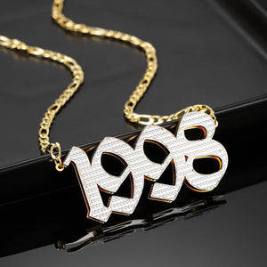 Double Layer Birth Year Lucky Number Necklace