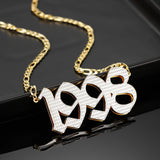 Double Layer Birth Year Lucky Number Necklace