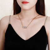 TwoTone Birth Years Lucky Number Necklace For Women