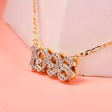 TwoTone Birth Years Lucky Number Necklace For Women