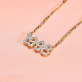 TwoTone Birth Years Lucky Number Necklace For Women