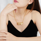 Wing Heart Nameplate With Birthstone Name Necklace