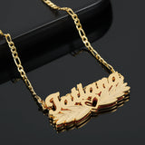 Wing Heart Nameplate With Birthstone Name Necklace