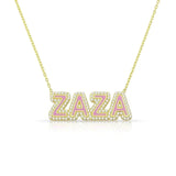 Enamel Name Necklace Crystal Letter Personalized Jewelry