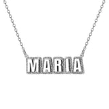 Enamel Name Necklace Crystal Letter Nameplate Pave Outline Necklace