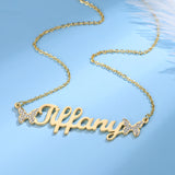 Butterfly Necklace Stainless Steel Name Necklace for Women