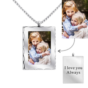 Rectangle Photo Frame Necklace Female