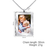 Rectangle Photo Frame Necklace Female