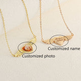Personalized First Name Engraved Necklace with Photo Pendant