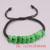 Natural Jadeite Green Money Button Bracelet