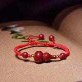 Cinnabar Gourd Elastic Bracelet DIY Health Wealth Lucky Women Jade Beads Jewelry
