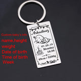 Personalized Newborn Name Birth Keychain