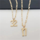 Number Necklace Stainless Steel Personalized Women Pendant Choker
