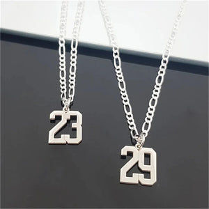Number Necklace Stainless Steel Personalized Women Pendant Choker