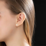 Number Stud Earrings Personalized Stainless Steel Birthday Gift