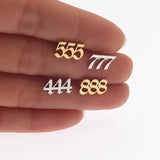Number Stud Earrings Personalized Stainless Steel Birthday Gift