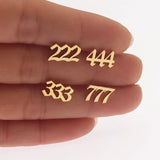 Number Stud Earrings Personalized Stainless Steel Birthday Gift