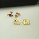 Number Stud Earrings Personalized Stainless Steel Birthday Gift