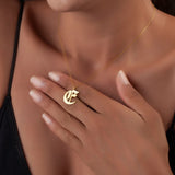Old English Initial Letter Necklace Stainless Steel Choker