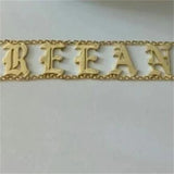 Old English Letter Choker Personalized Name Plate Necklace