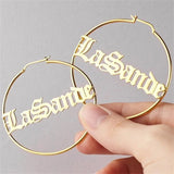 Old English Name Earrings Stainless Steel Women's Jewelry Gift