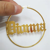 Old English Name Earrings Stainless Steel Women's Jewelry Gift