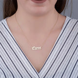 Old English Name Necklace Personalized Stainless Steel Pendant