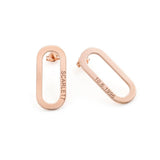Oval Name Stud Earrings Personalized Stainless Steel Women's Jewelry